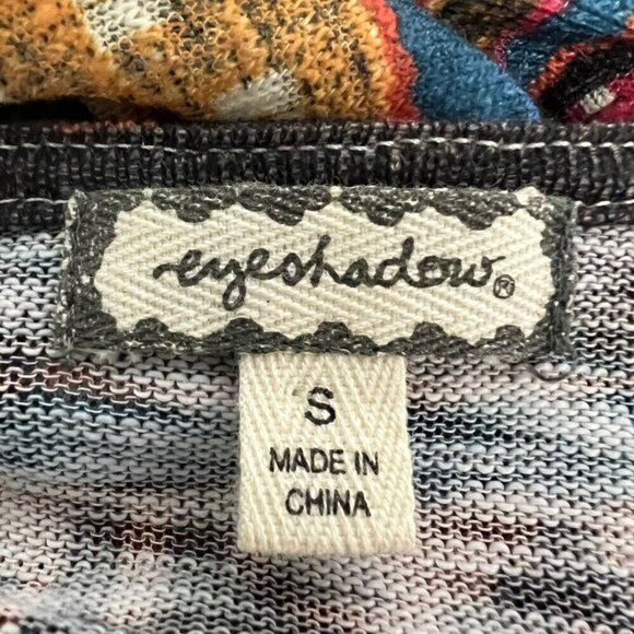 Eyeshadow Womens Cardigan Sweater Multicolor Southwestern Open Front Flyaway S - Picture 11 of 11